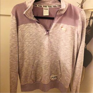 VS Pink Light Purple Quarter Zip Hoodie XS